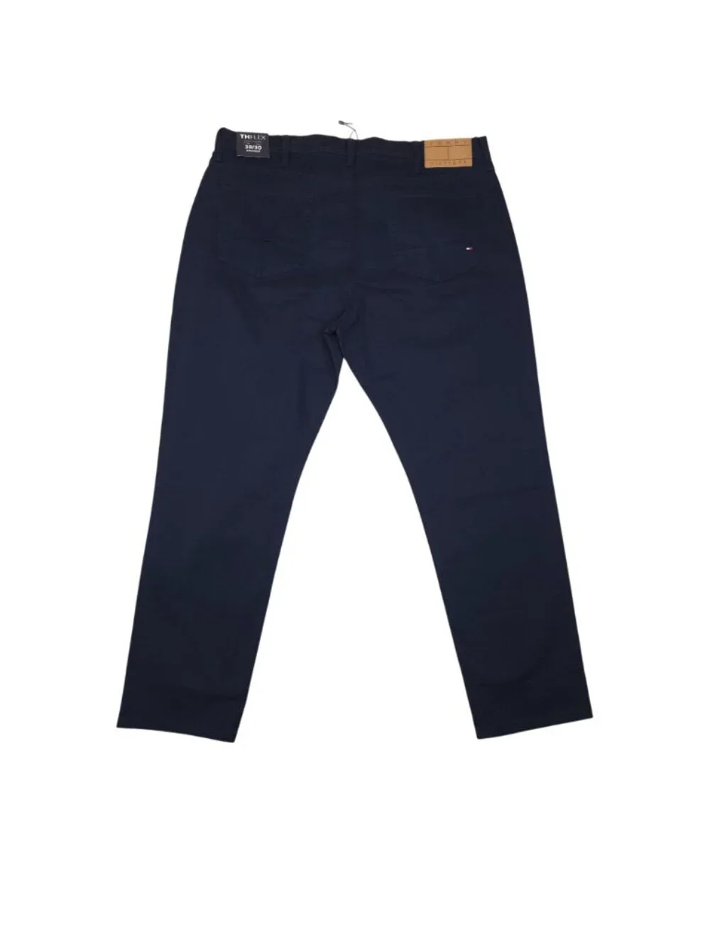 Tommy Hilfiger TH Flex Navy Mens Straight Fit Pants 38W 30L Cotton Blend